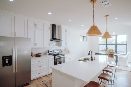 a modern white kitchen