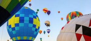 Colorful hot air balloons in the sky